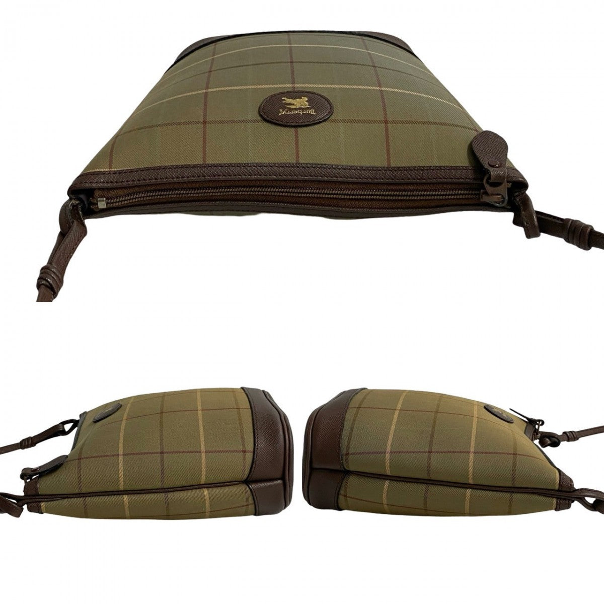 Burberry Shoulder Bag Leather, Canvas Khaki Shadow Horse Logo Nova Check Women