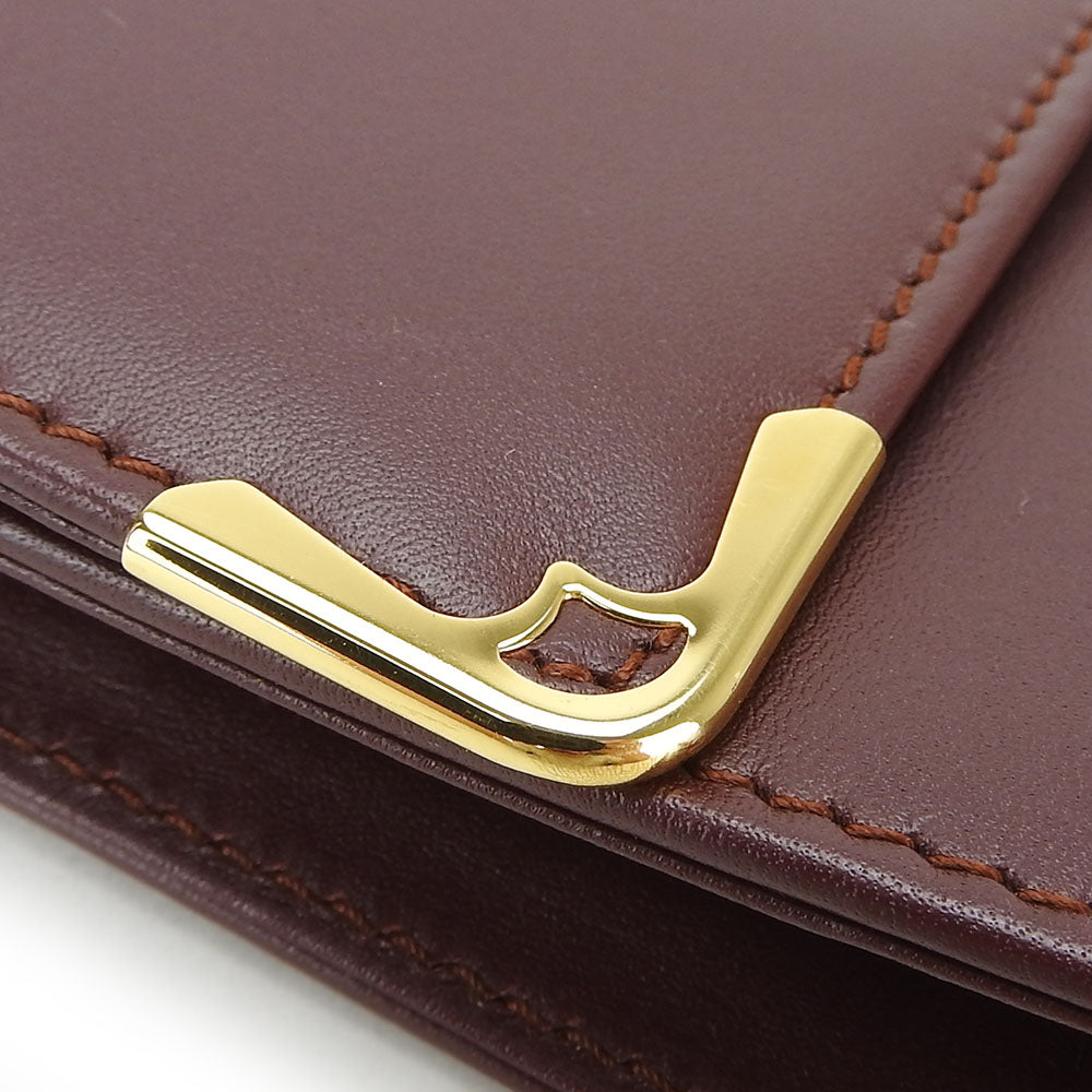 Cartier Business Bag Leather Wine-Red Must Line Unisex(Unisex)