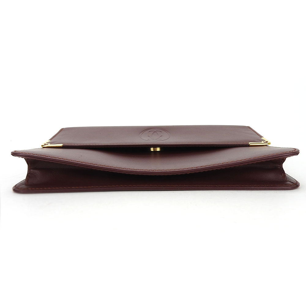 Cartier Business Bag Leather Wine-Red Must Line Unisex(Unisex)
