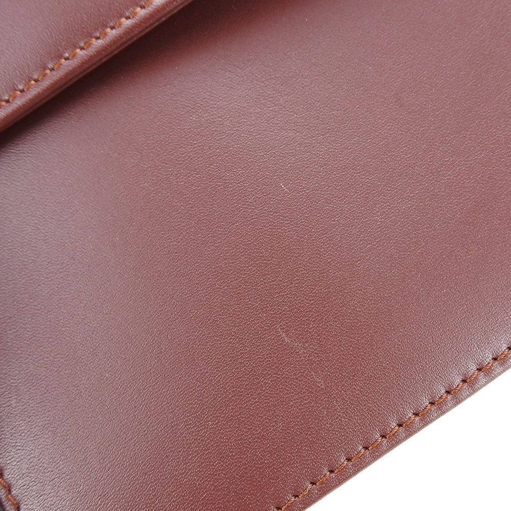 Cartier Business Bag Leather Wine-Red Must Line Unisex(Unisex)
