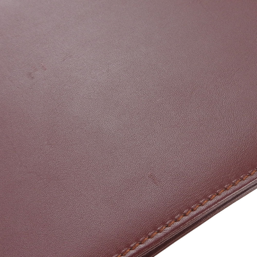 Cartier Business Bag Leather Wine-Red Must Line Unisex(Unisex)