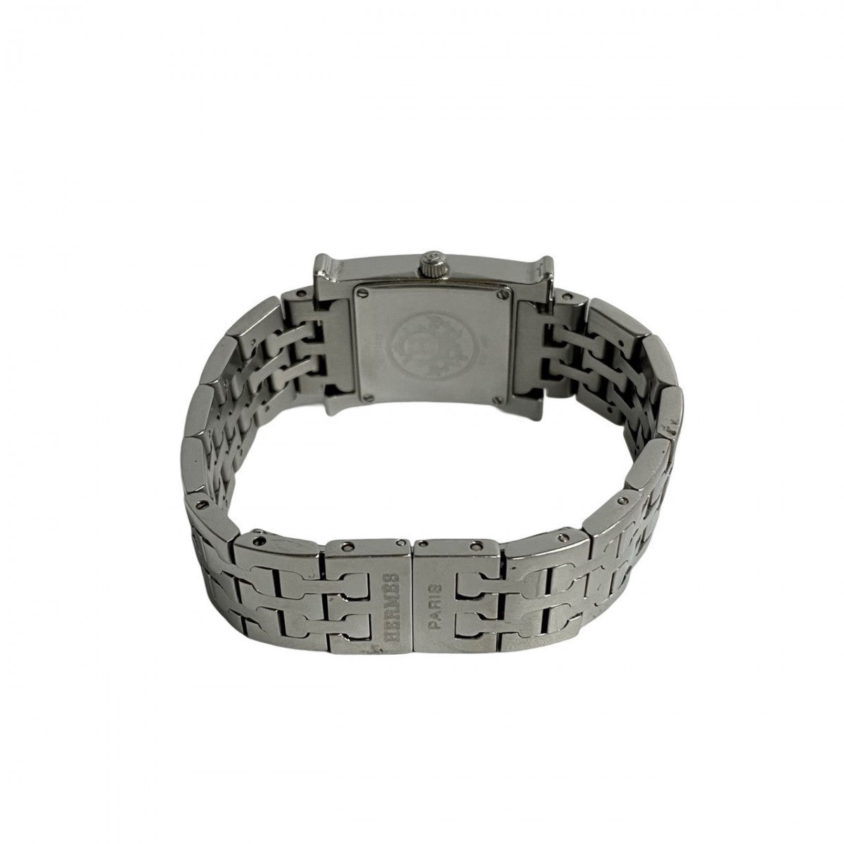 Hermes Watches Quartz Hh1.210 Stainless Steel Silver Quartz H Watch Orange Dial Women