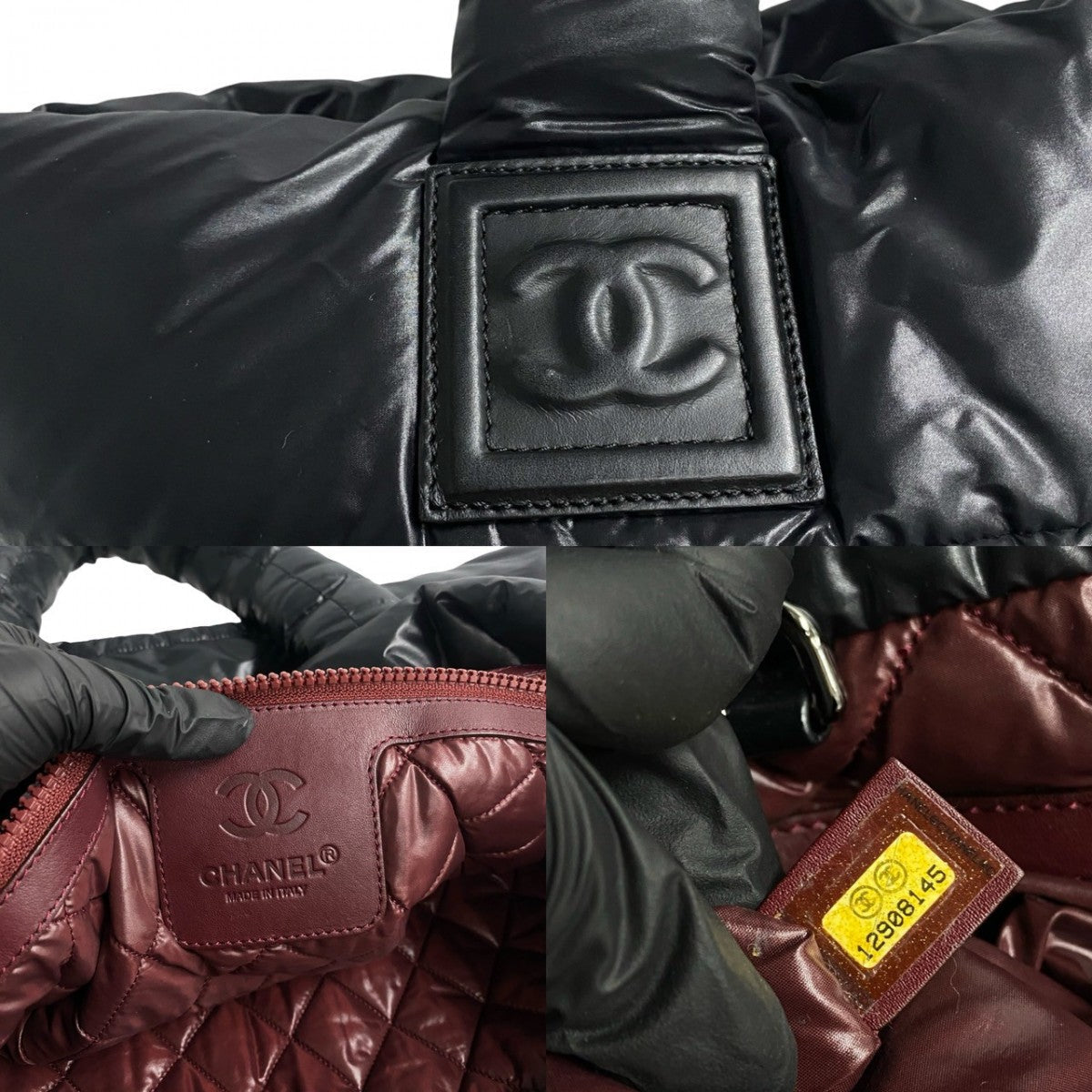 Chanel Tote Bag Nylon Black Coco Mark Cococoon Women