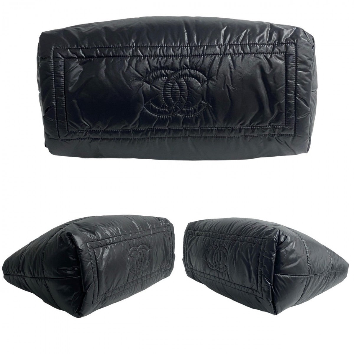 Chanel Tote Bag Nylon Black Coco Mark Cococoon Women