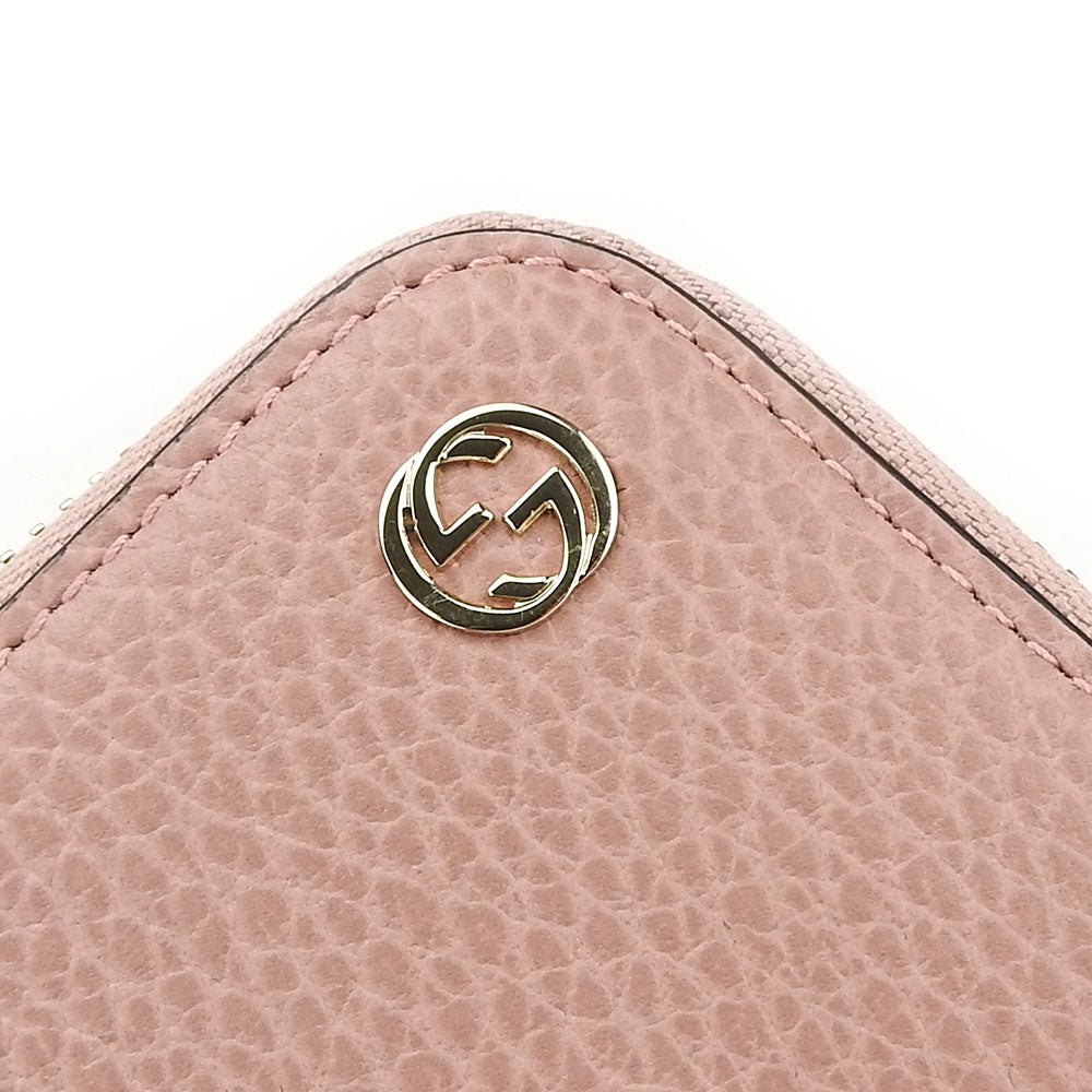 Gucci Long Wallet Purse 449347 Leather Pink Interlocking Women