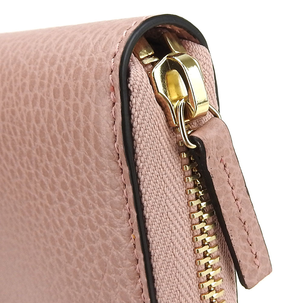 Gucci Long Wallet Purse 449347 Leather Pink Interlocking Women