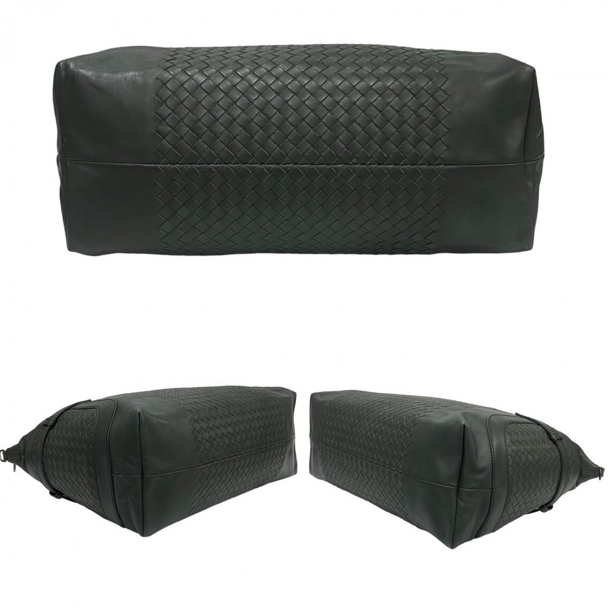 Bottegaveneta Shoulder Bag Leather Gray Intrecciato Mens
