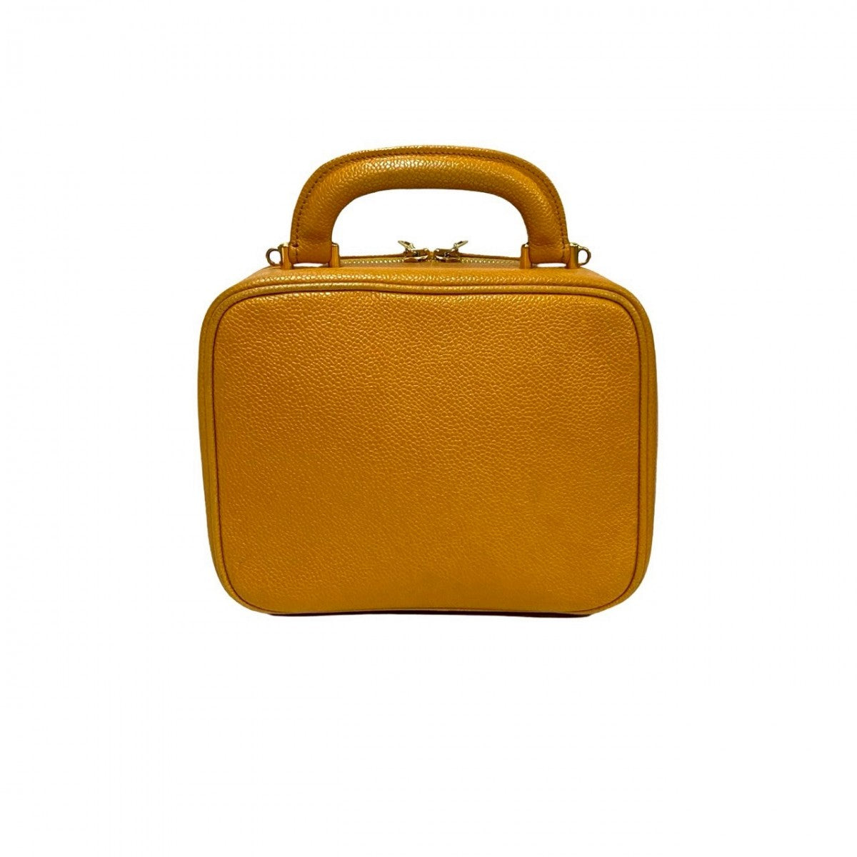 Chanel Shoulder Bag Matt Caviar Skin Yellow Coco Mark Women