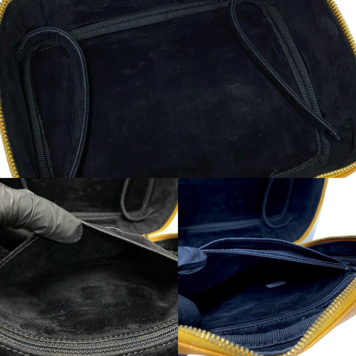 Chanel Shoulder Bag Matt Caviar Skin Yellow Coco Mark Women