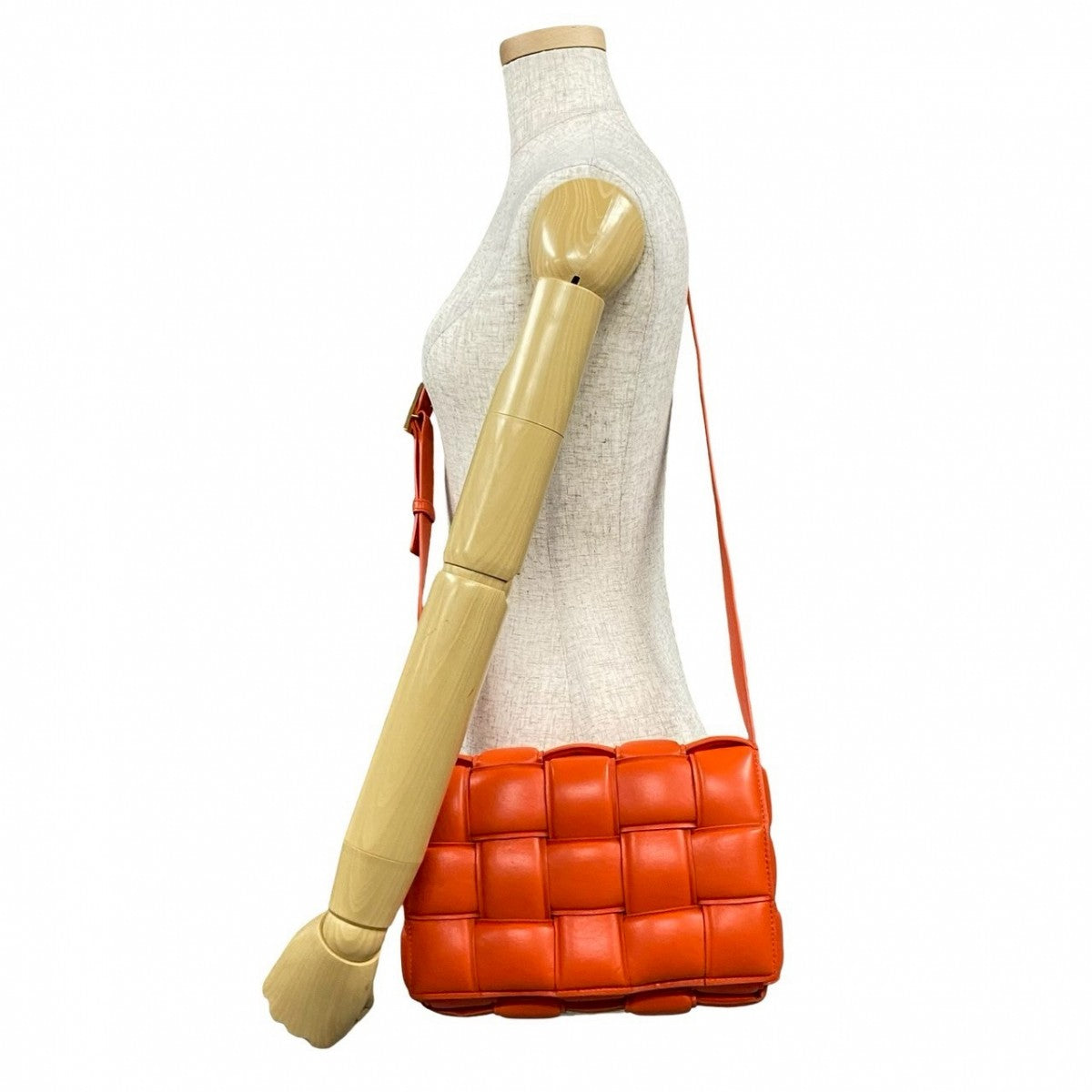 Bottegaveneta Shoulder Bag Leather Orange Padded Cassette Women