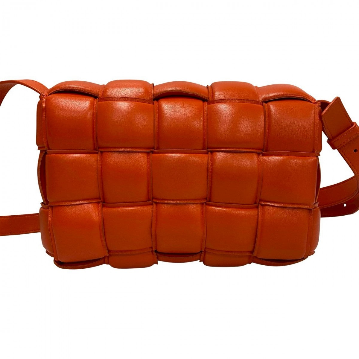 Bottegaveneta Shoulder Bag Leather Orange Padded Cassette Women