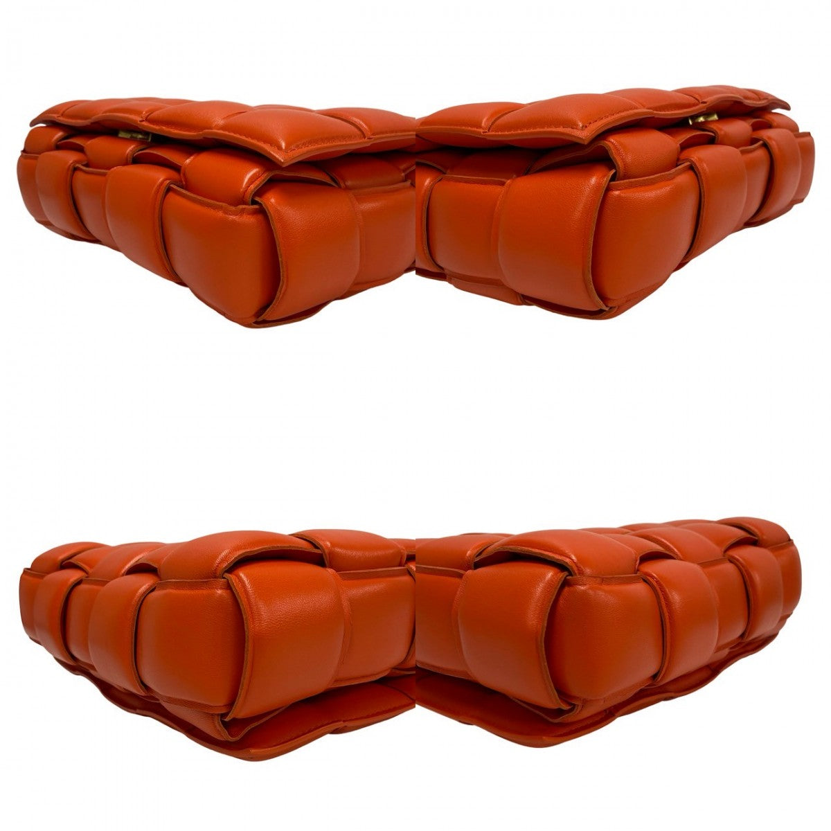 Bottegaveneta Shoulder Bag Leather Orange Padded Cassette Women