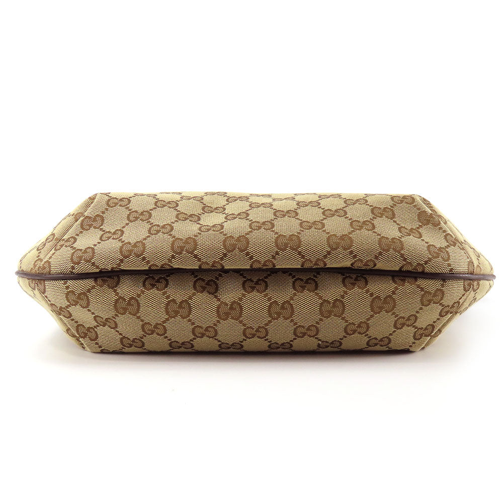Gucci Shoulder Bag 181092 Gg Canvas, Leather Beige Women