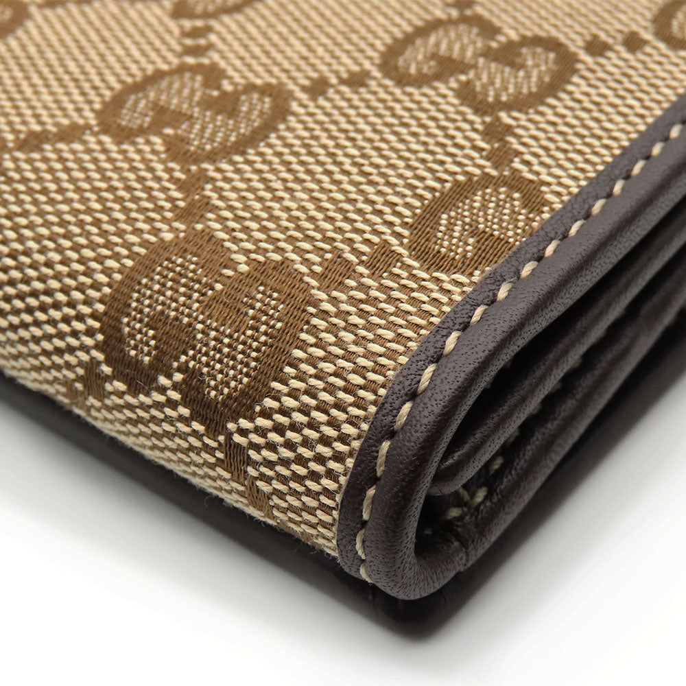 Gucci Long Wallet Purse 245723 Gg Canvas, Leather Brown Women