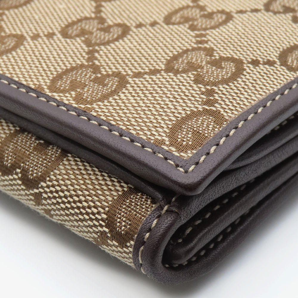 Gucci Long Wallet Purse 245723 Gg Canvas, Leather Brown Women