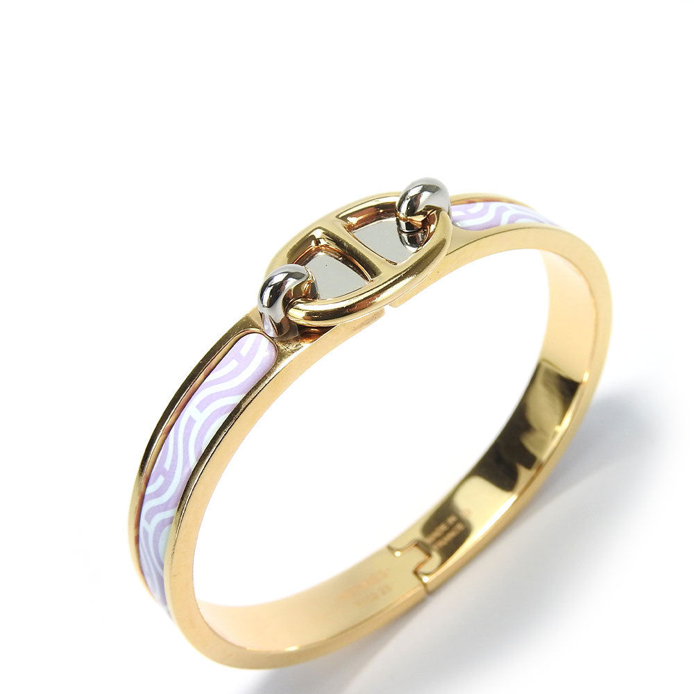 Hermes Bangle Metal Gold Chene Dunkle Mini Click Women