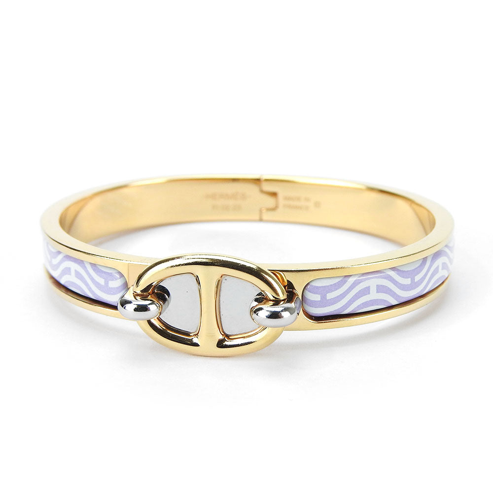 Hermes Bangle Metal Gold Chene Dunkle Mini Click Women