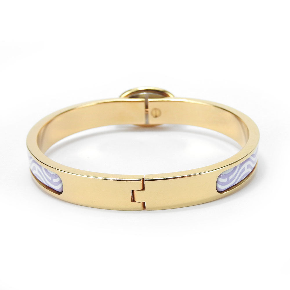 Hermes Bangle Metal Gold Chene Dunkle Mini Click Women