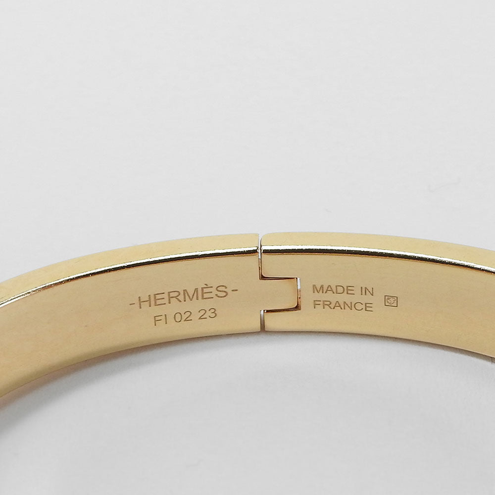Hermes Bangle Metal Gold Chene Dunkle Mini Click Women
