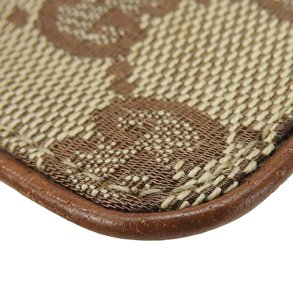 Gucci Coin Case 120971 Gg Canvas, Leather Brown Women