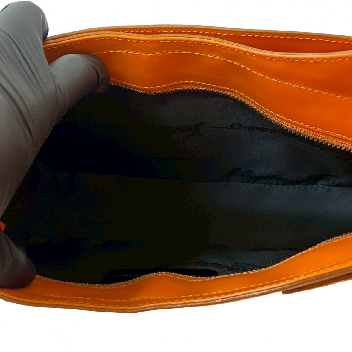 Salvatore Ferragamo Shoulder Bag Leather Orange