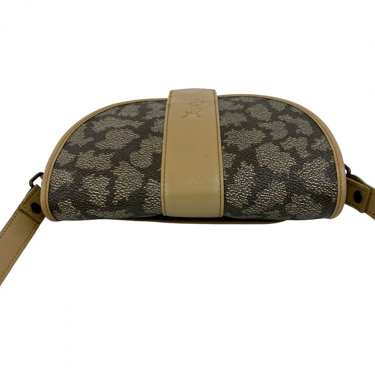 Yves Saint Laurent Shoulder Bag Leather, Pvc Brown Ysl Logo Women