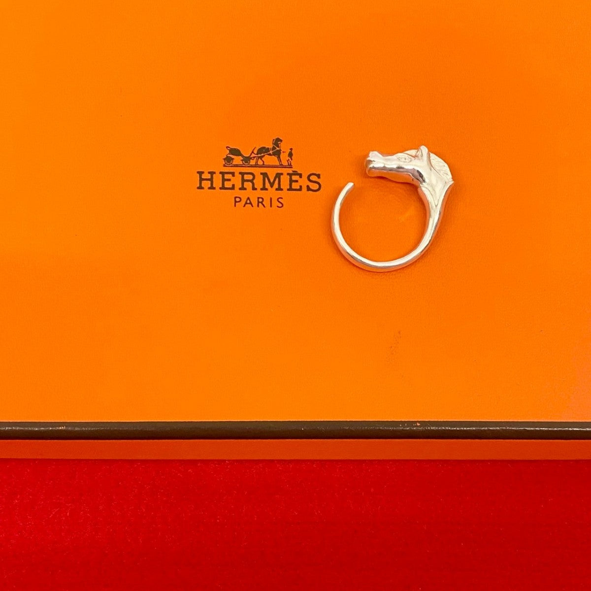 Hermes Ring Silver925 Silver Cheval Horse Ring