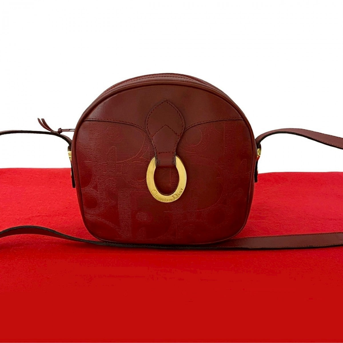 Dior Shoulder Bag Leather, Pvc Red Logo Metal Women