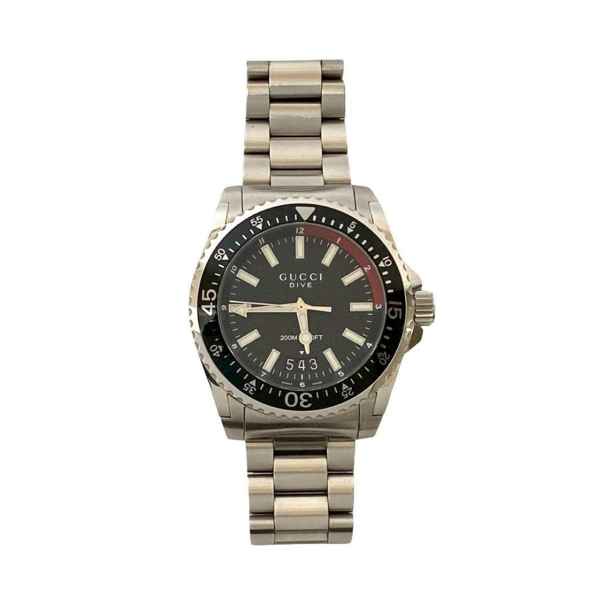 Gucci Watches Stainless Steel Silver Dive Black Dial