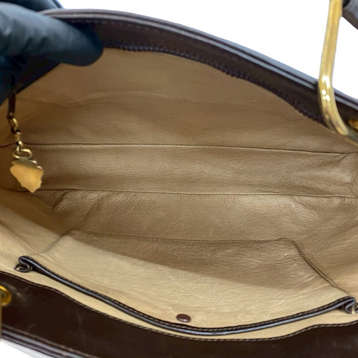 Gucci Handbag Leather Brown Sherry Line Women