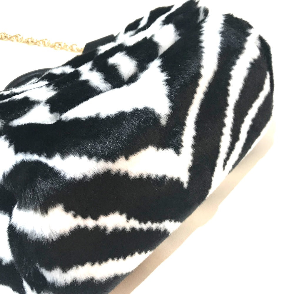 Dolce&Gabbana Shoulder Bag Faux Fur, Leather Black X White Zebra Sicily Women