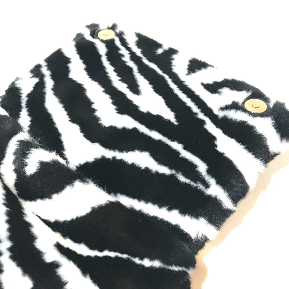 Dolce&Gabbana Shoulder Bag Faux Fur, Leather Black X White Zebra Sicily Women