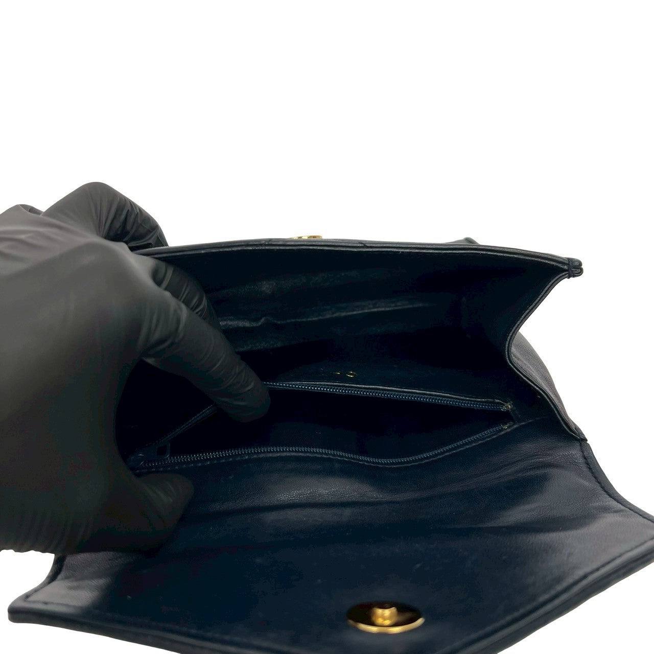 Chanel Handbag Lambskin Navy Matrasse