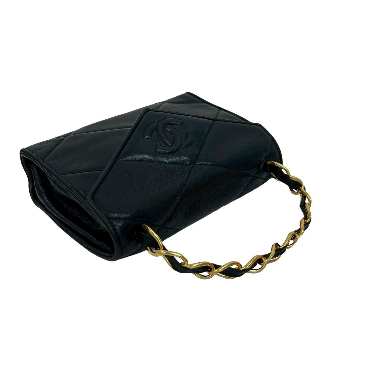 Chanel Handbag Lambskin Navy Matrasse