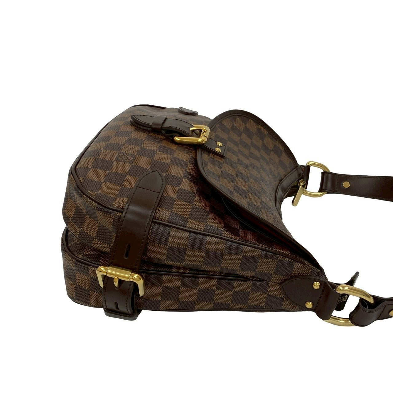 Louis Vuitton Shoulder Bag Leather Brown Damier Ebene Highbury