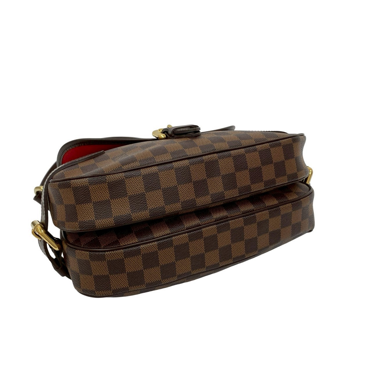Louis Vuitton Shoulder Bag Leather Brown Damier Ebene Highbury