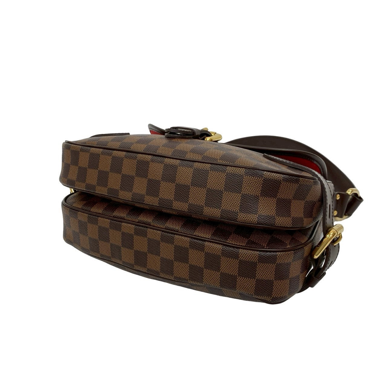 Louis Vuitton Shoulder Bag Leather Brown Damier Ebene Highbury