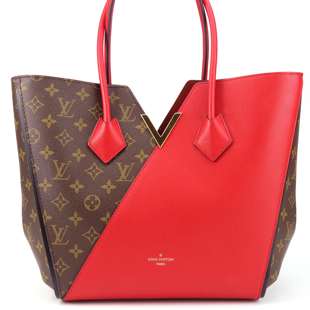 Louis Vuitton Tote Bag M40459 Monogram, Leather Red Kimono Mm Women