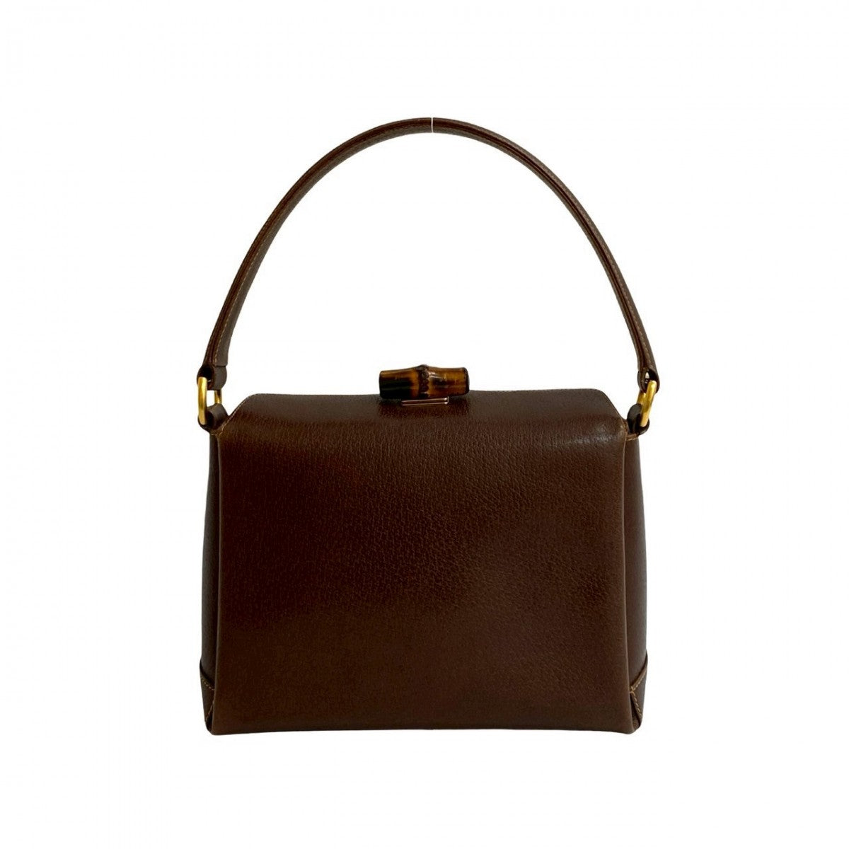 Gucci Handbag Leather Brown Bamboo