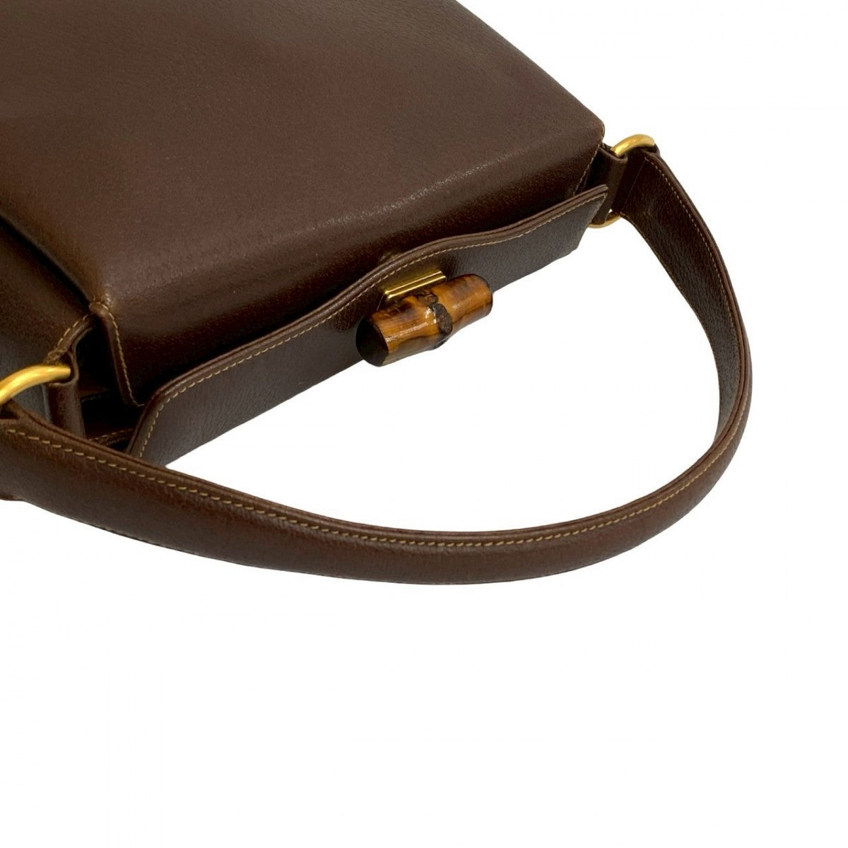 Gucci Handbag Leather Brown Bamboo