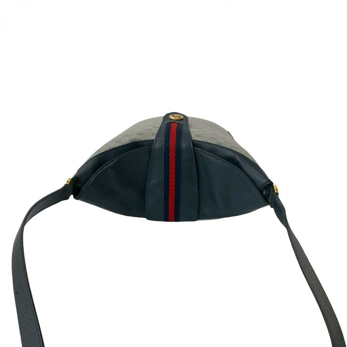 Gucci Shoulder Bag Leather Navy Sherry Line
