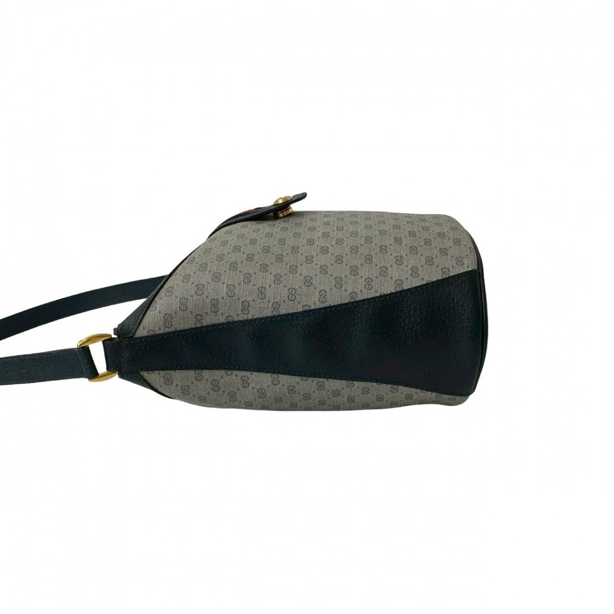 Gucci Shoulder Bag Leather Navy Sherry Line