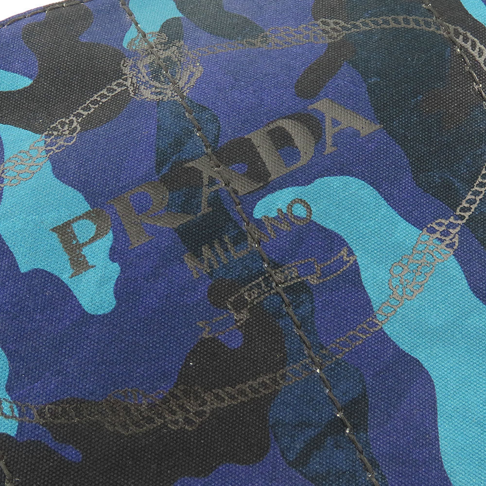 Prada Handbag B2642B Canvas Blue Type Canapa Women