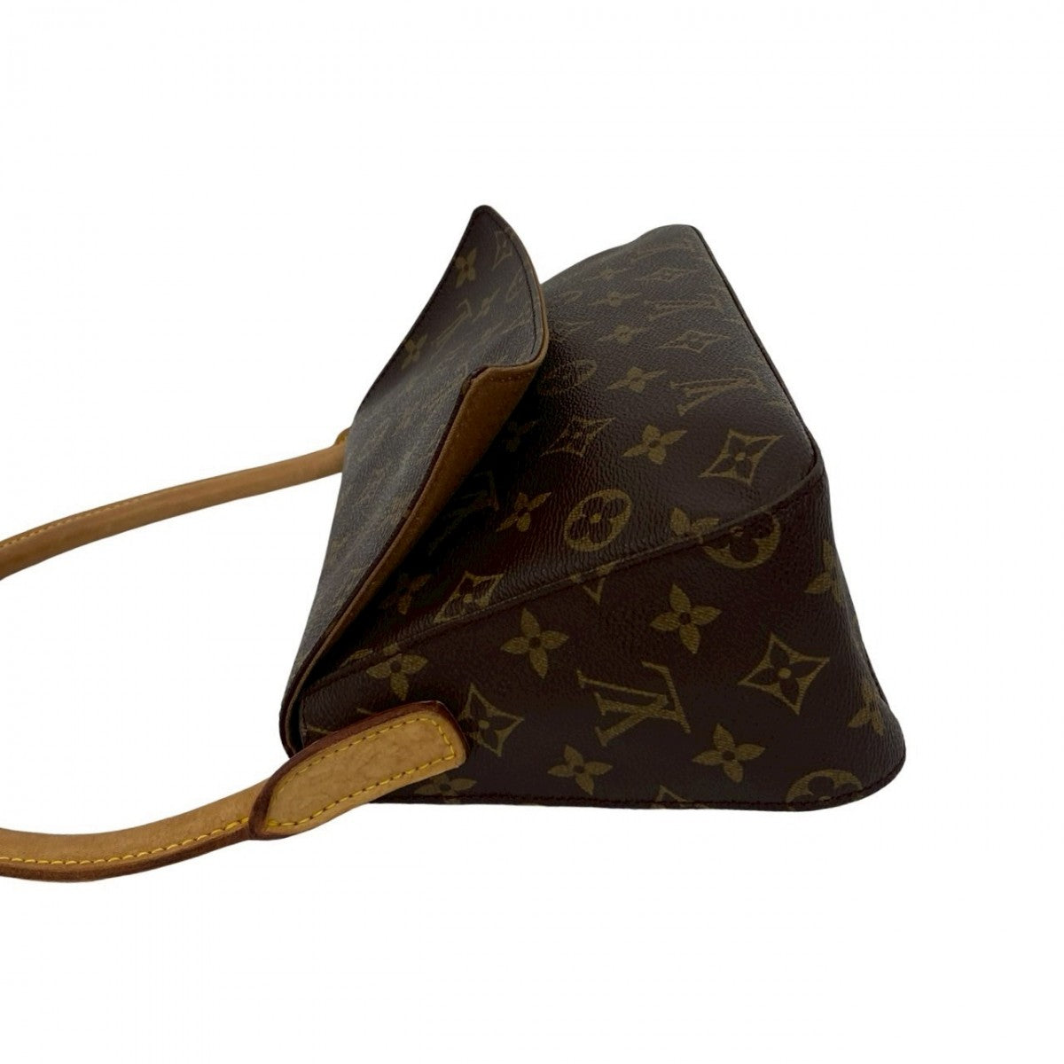Louis Vuitton Shoulder Bag M51147 Leather Brown Monogram Mini Looping