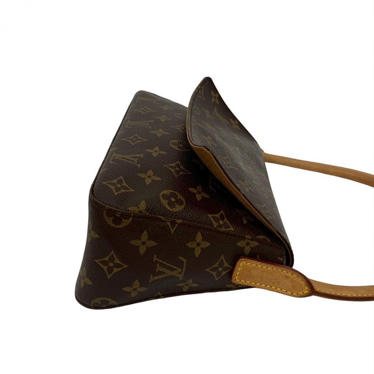 Louis Vuitton Shoulder Bag M51147 Leather Brown Monogram Mini Looping