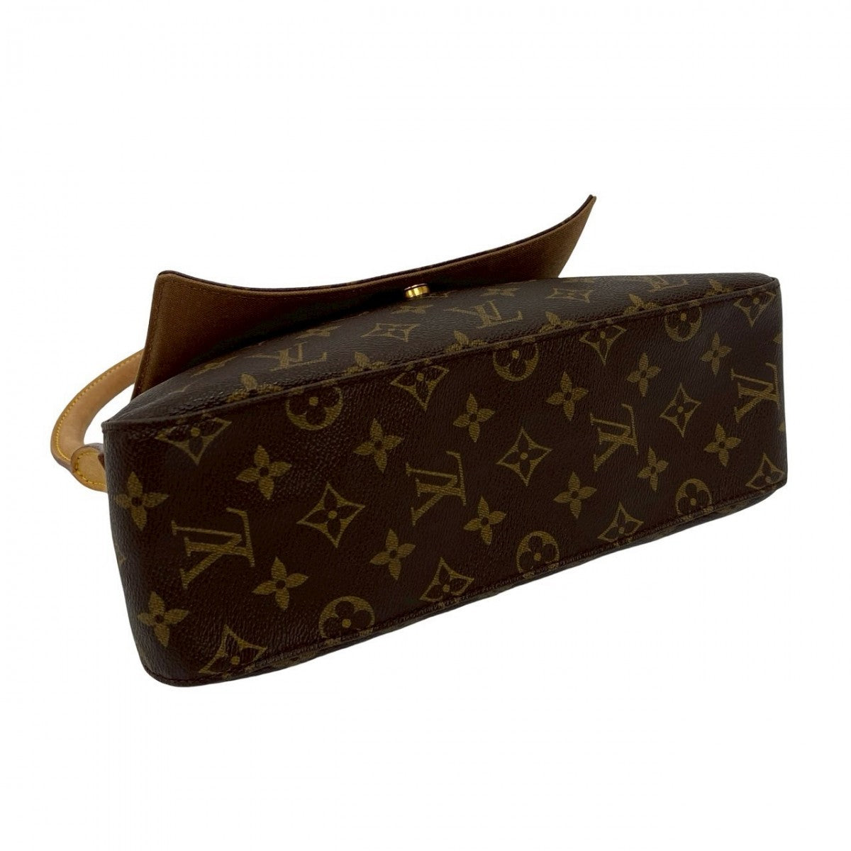 Louis Vuitton Shoulder Bag M51147 Leather Brown Monogram Mini Looping