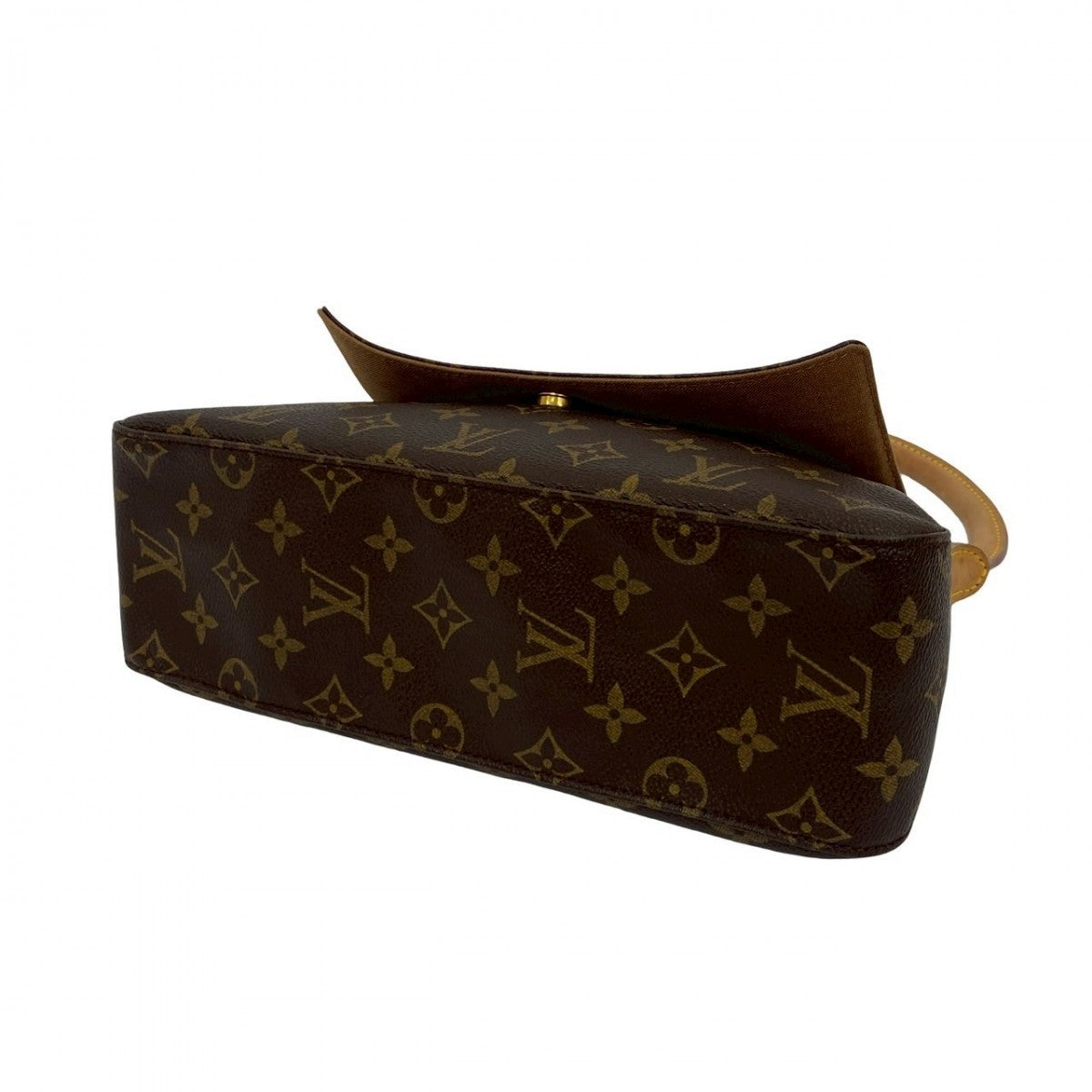 Louis Vuitton Shoulder Bag M51147 Leather Brown Monogram Mini Looping