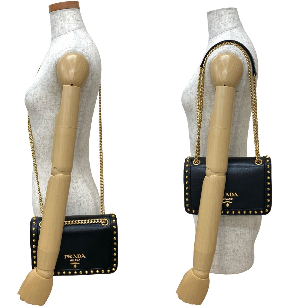 Prada Shoulder Bag Leather Black