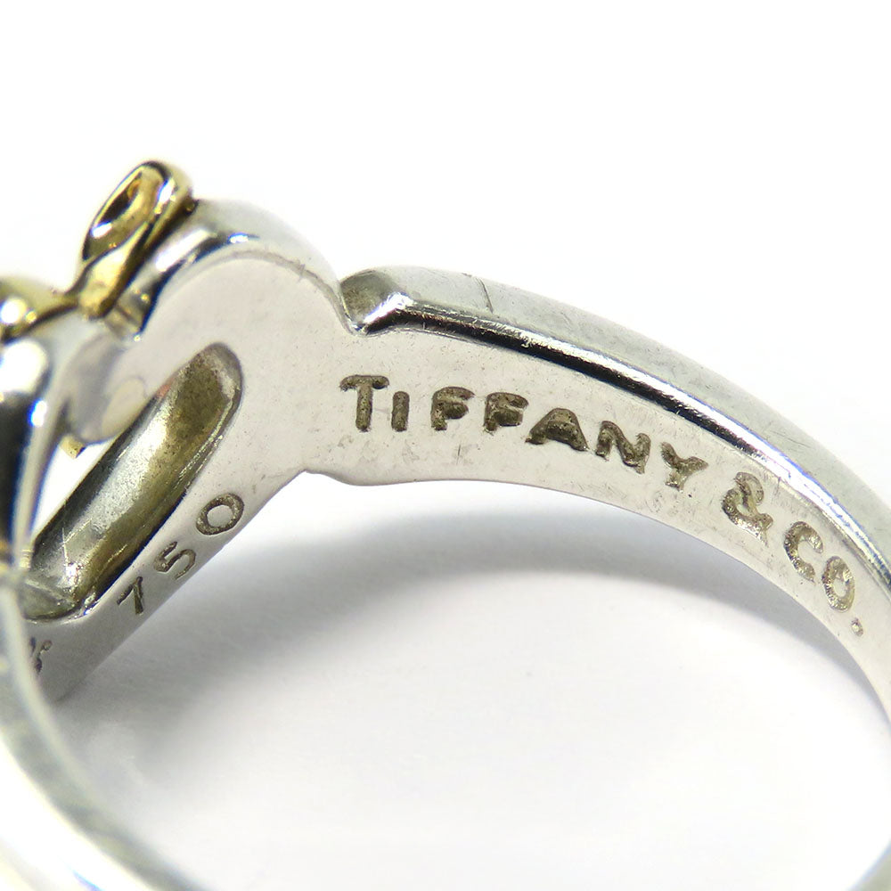 Tiffany&Co. Ring Silver925, K18 Yellow Gold Silver Heart Ribbon Women