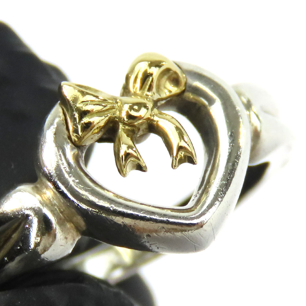 Tiffany&Co. Ring Silver925, K18 Yellow Gold Silver Heart Ribbon Women